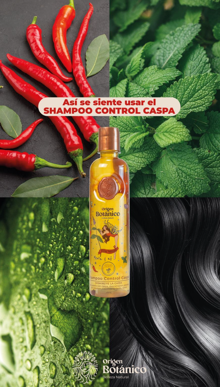 Ritual Botanico- Control de caspa con menta y chile, Shampoo Control Caspa con Menta y Aji, Ingredientes naturales