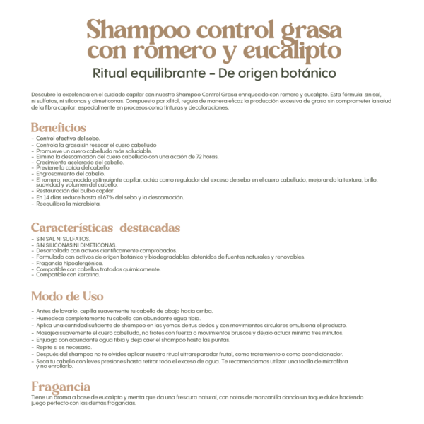 Ritual Botanico Shampoo Control Grasa de Romero y Eucalipto