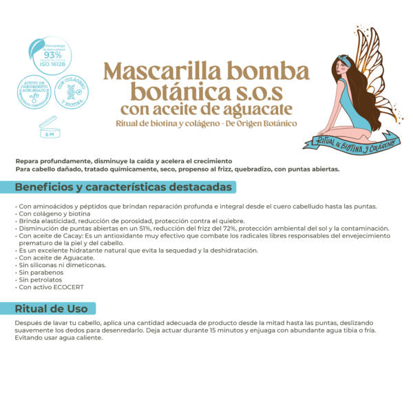Mascarilla capilar origen botánico S.O.S. botanical bomb 400ml