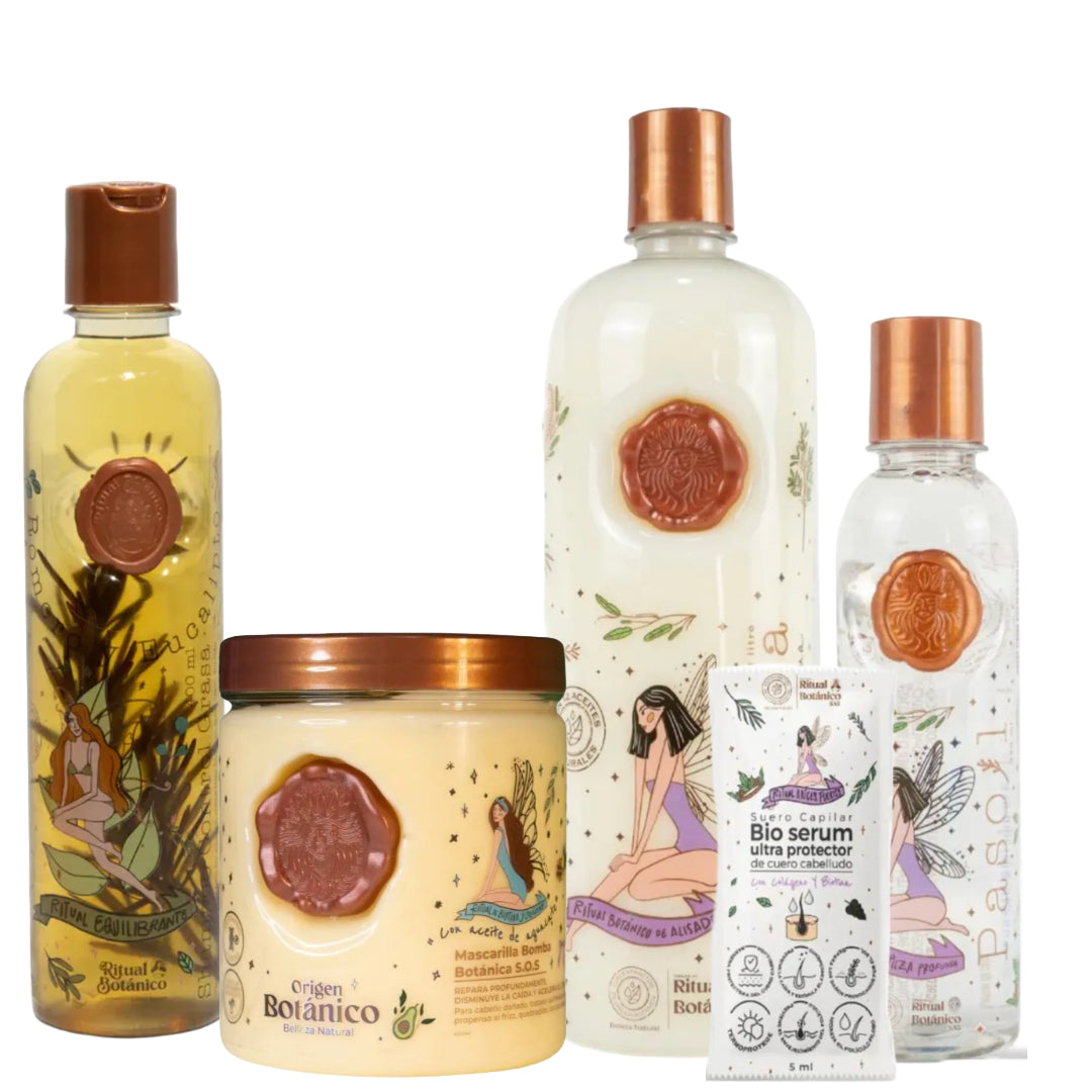 Kit Ritual Botánico Keratina 1 Litro + Shampoo de Romero + Mascarilla Capilar